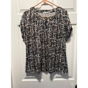 Notations Gold/Black Blouse Short Sleeve Blouse XL